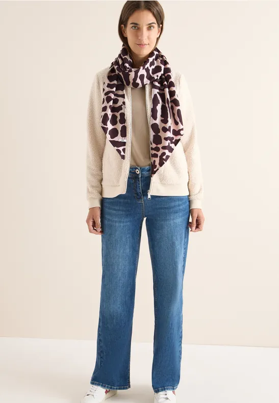 Foulard triangulaire à motifs eggplant red