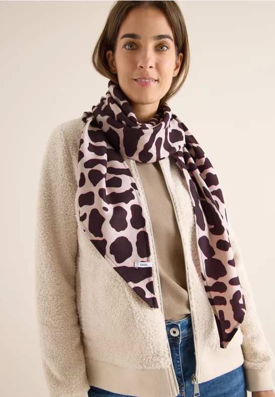 Foulard triangulaire à motifs eggplant red