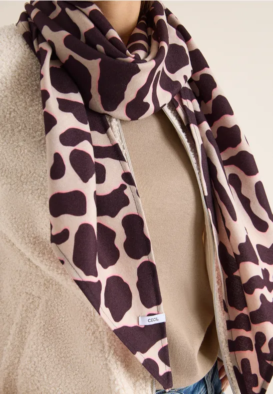 Foulard triangulaire à motifs eggplant red