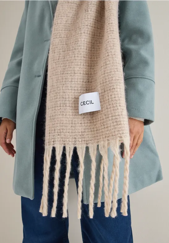 Écharpe douillette sandalwood beige melange