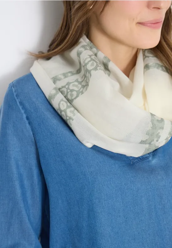 Foulard loop à rayures léopard vanilla white
