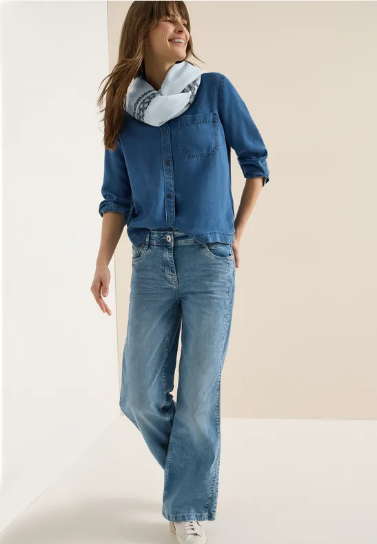 Foulard loop à rayures léopard watercolour blue