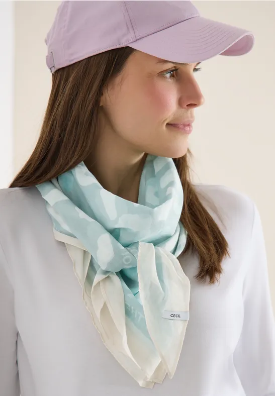 Tuch mit Leo-Muster in Diamantform mint sea green