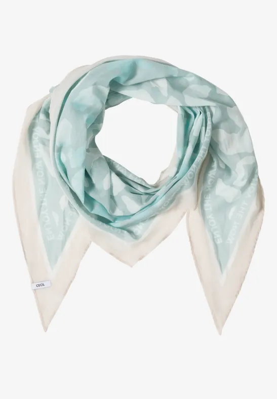 Tuch mit Leo-Muster in Diamantform mint sea green