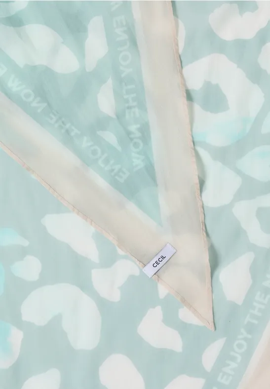 Tuch mit Leo-Muster in Diamantform mint sea green
