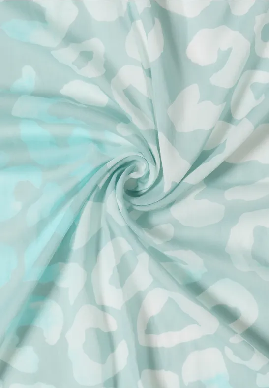 Tuch mit Leo-Muster in Diamantform mint sea green