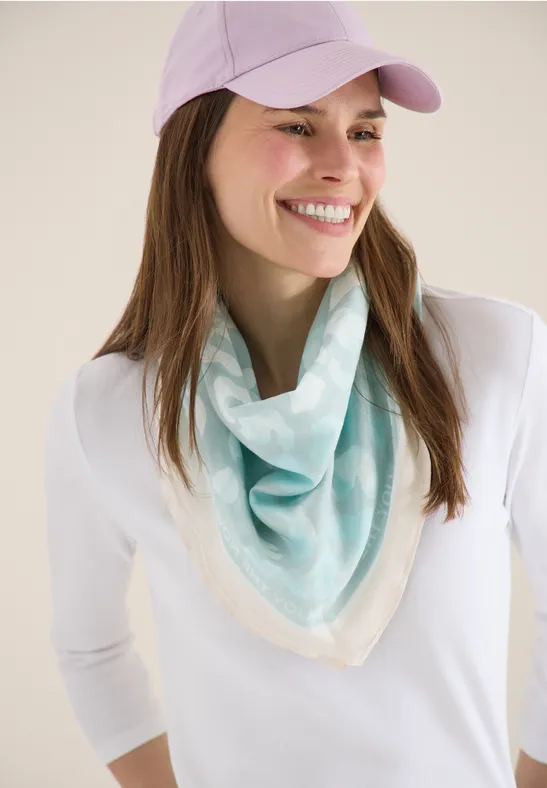 Tuch mit Leo-Muster in Diamantform mint sea green