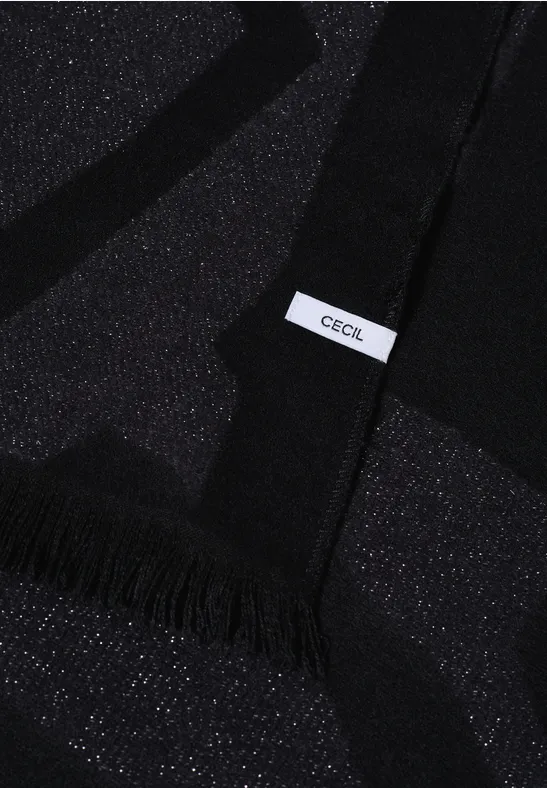 Schal mit Glitzerdetails Black