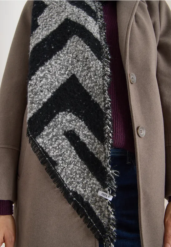 Foulard triangulaire bouclé Black