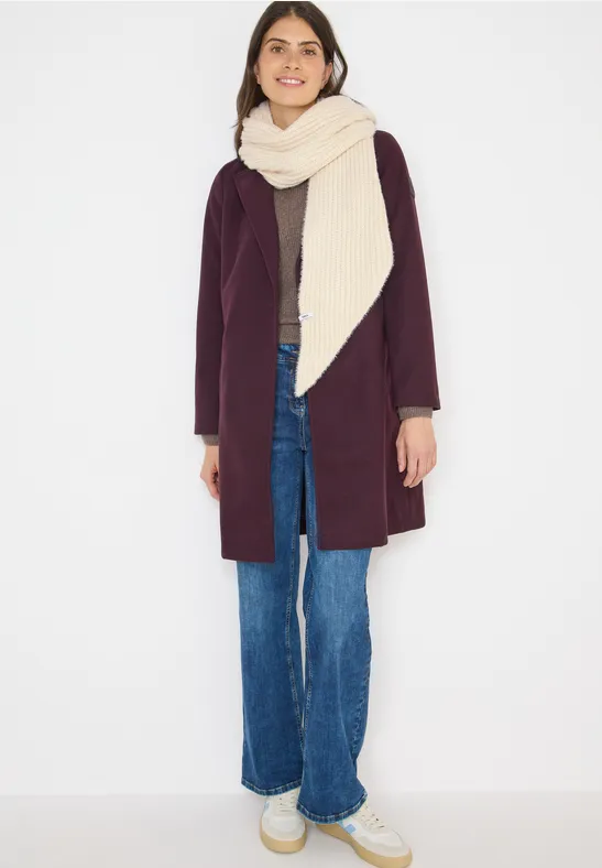 Driehoekige sjaal met glitter creamy white