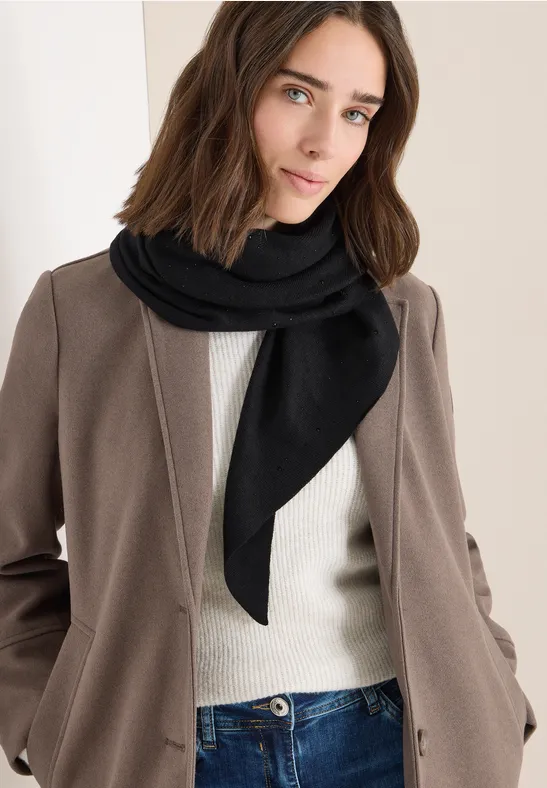Schal mit Schmucksteinen Black