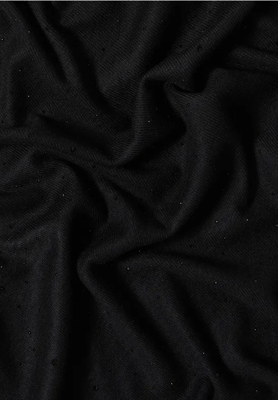 Schal mit Schmucksteinen Black