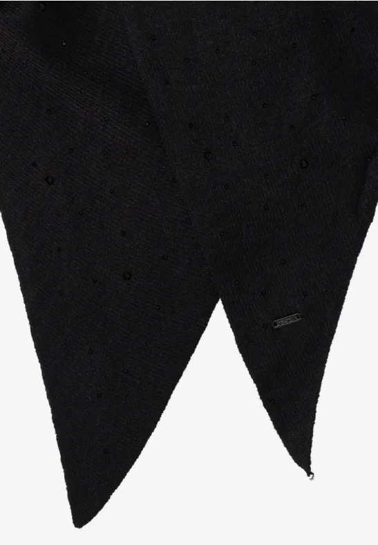 Schal mit Schmucksteinen Black