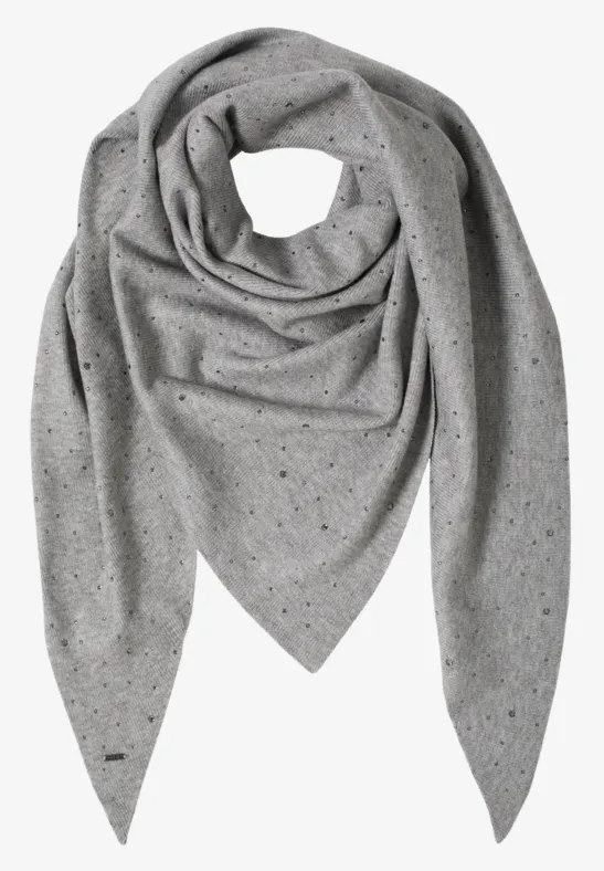 Schal mit Schmucksteinen mineral grey melange