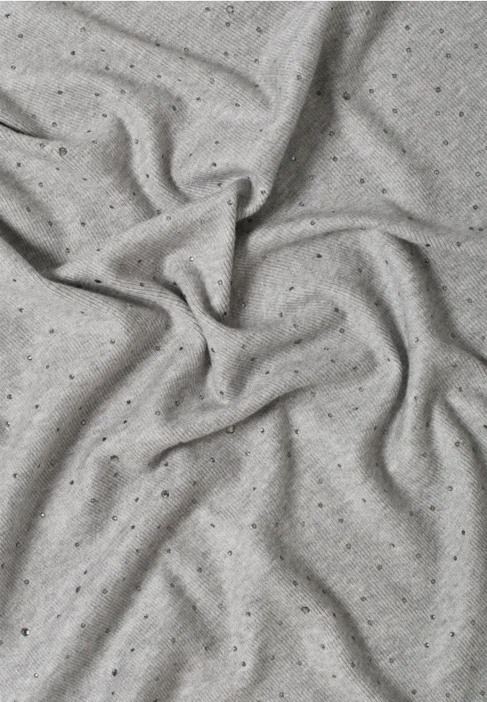 Schal mit Schmucksteinen mineral grey melange