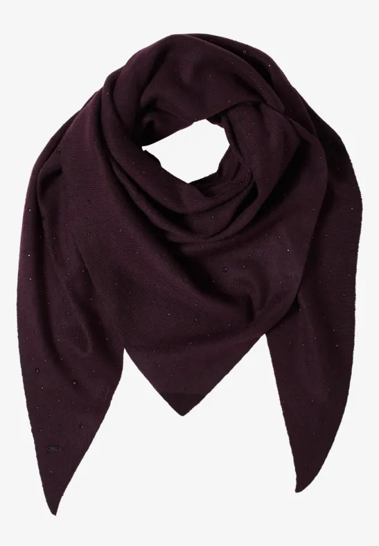 Schal mit Schmucksteinen eggplant red