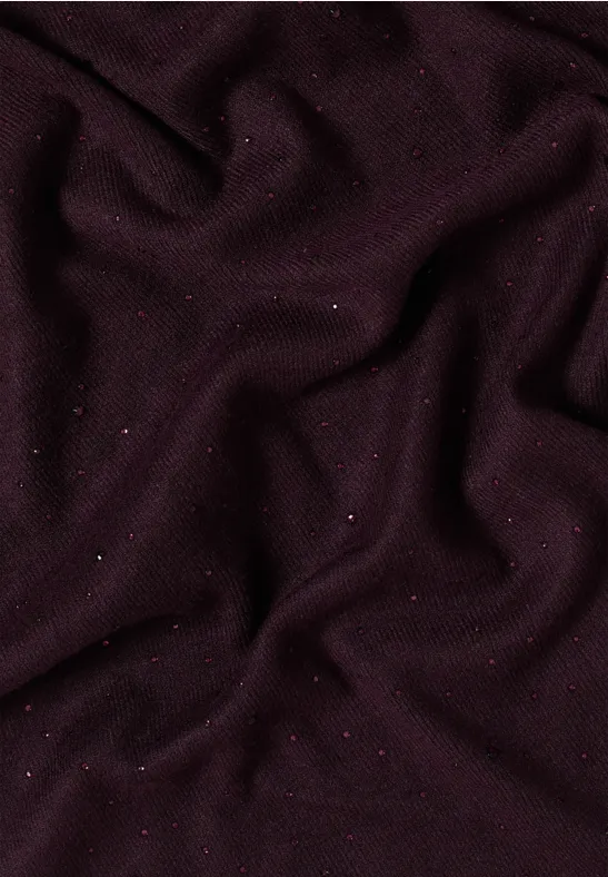 Schal mit Schmucksteinen eggplant red