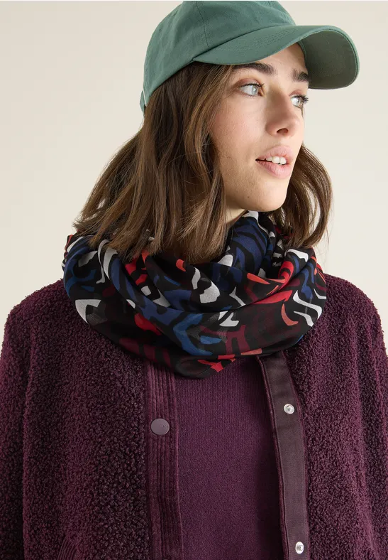 Gemusterter Loop-Schal black multi