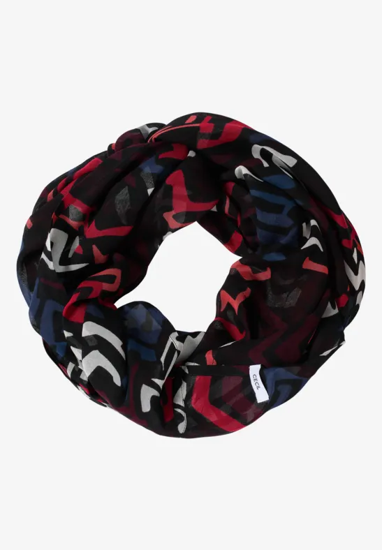 Gemusterter Loop-Schal black multi