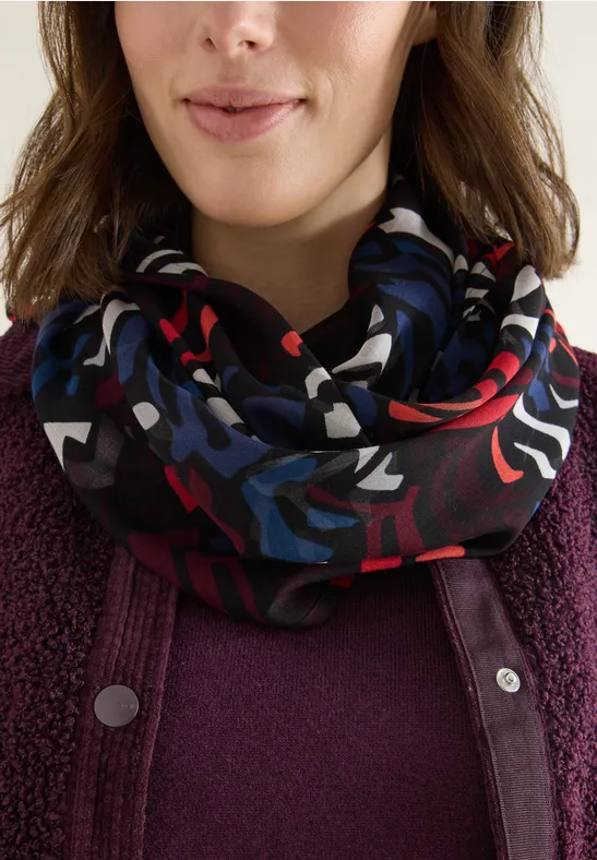 Gemusterter Loop-Schal black multi