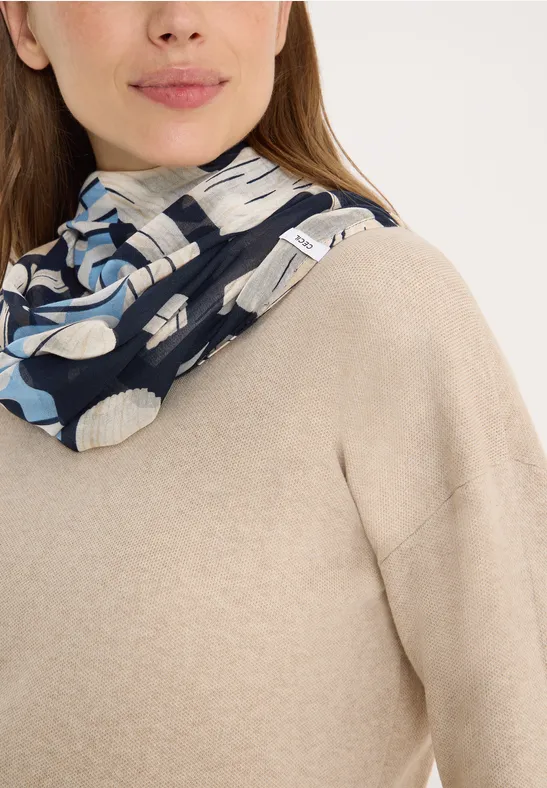 Gemusterter Loop-Schal universal blue