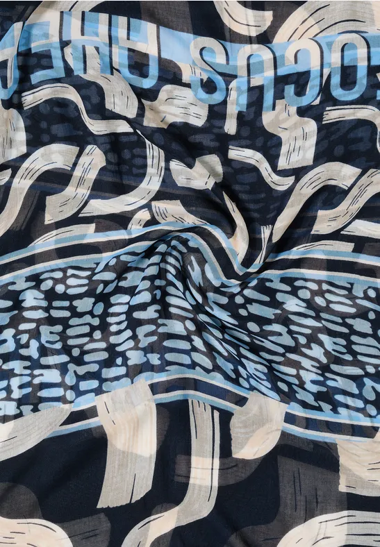 Gemusterter Loop-Schal universal blue