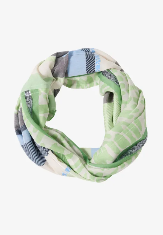 Foulard loop à structure mixte bamboo green