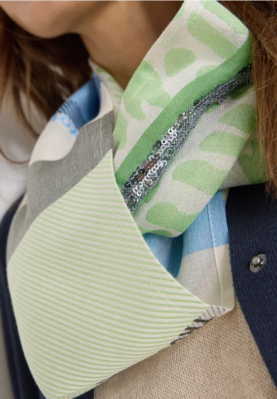 Foulard loop à structure mixte bamboo green