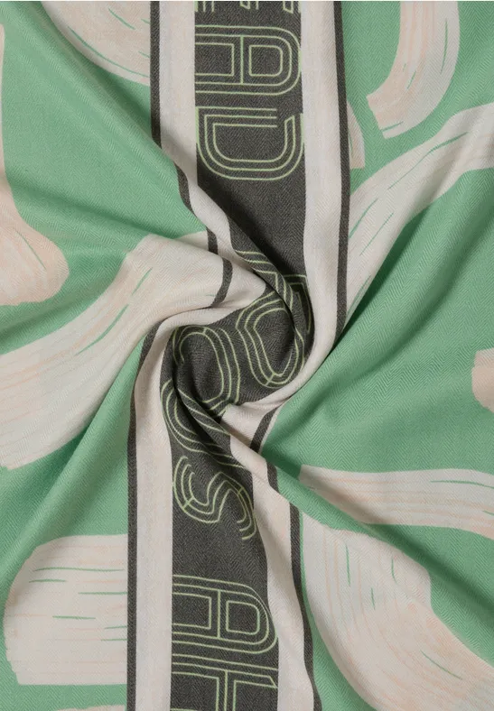 Gemusterter Loop-Schal dark bamboo green