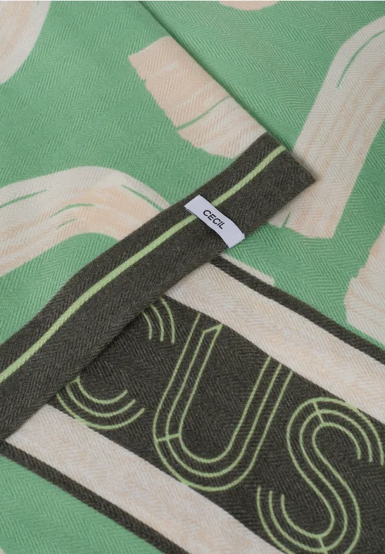 Gemusterter Loop-Schal dark bamboo green