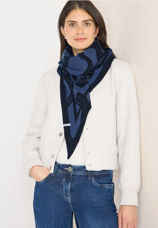 Gemustertes Dreieckstuch universal blue