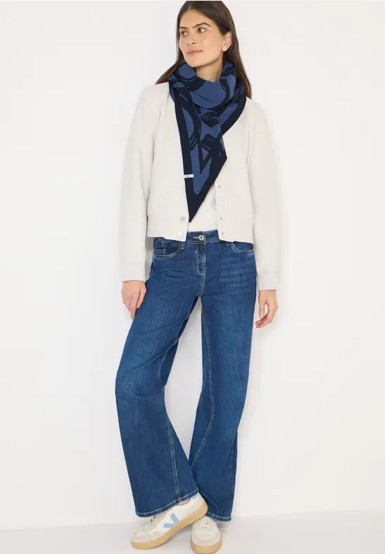 Gemustertes Dreieckstuch universal blue