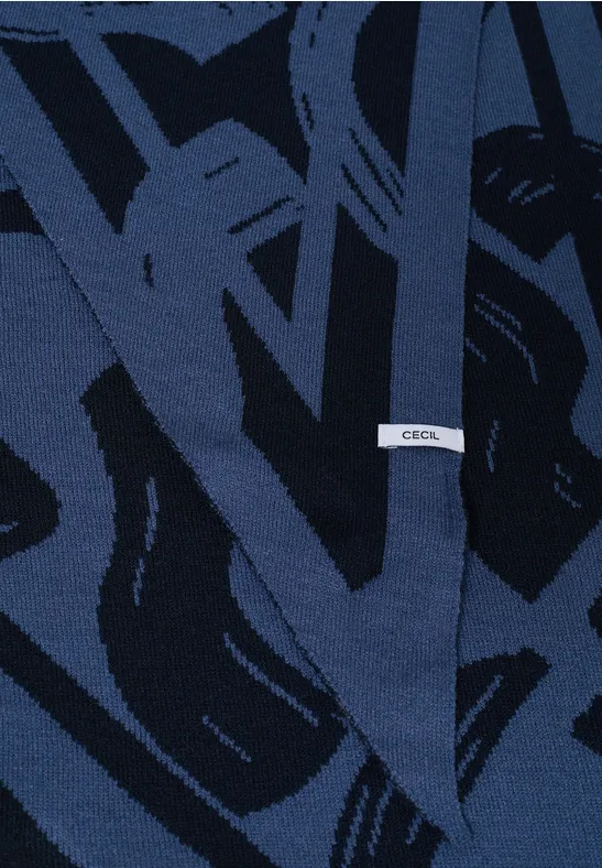 Gemustertes Dreieckstuch universal blue