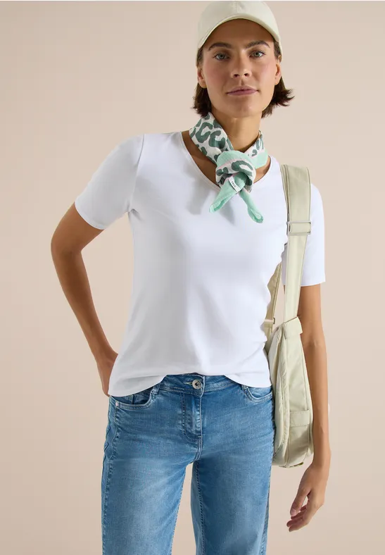 Bandana mit Struktur und Leo-Print macadamia beige