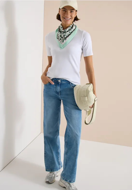 Bandana mit Struktur und Leo-Print macadamia beige