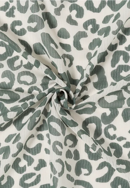 Bandana mit Struktur und Leo-Print macadamia beige