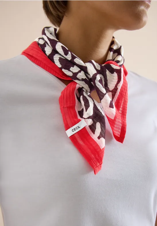 Bandana structuré à imprimé léopard rich burgundy