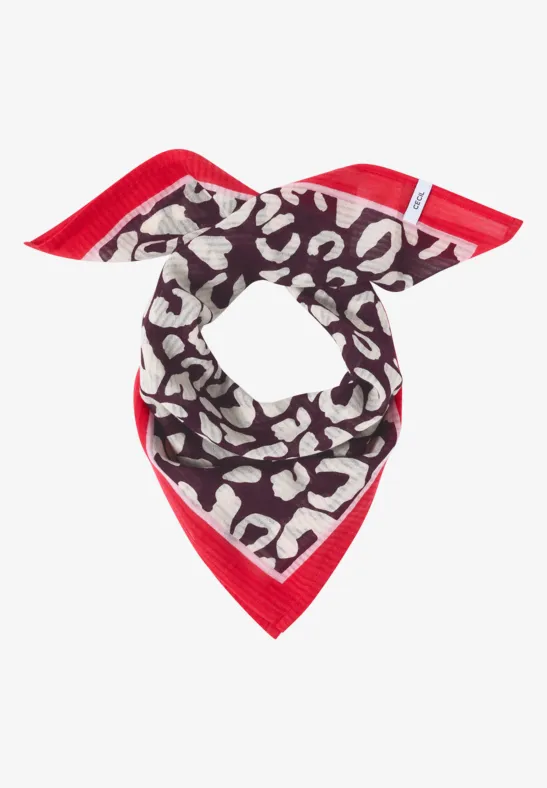 Bandana structuré à imprimé léopard rich burgundy
