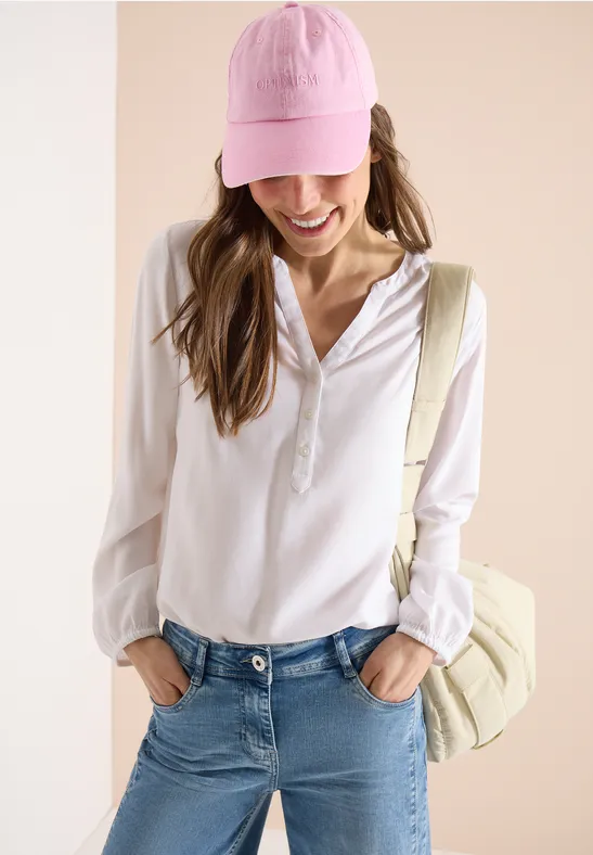Casquette en coton avec broderie tea rose