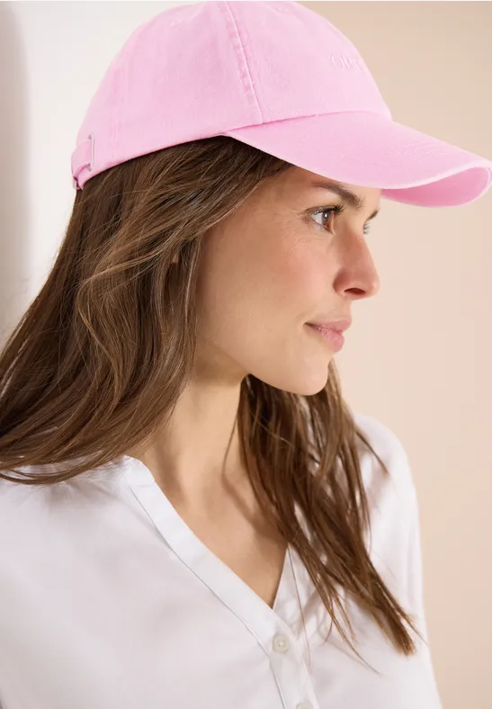Casquette en coton avec broderie tea rose