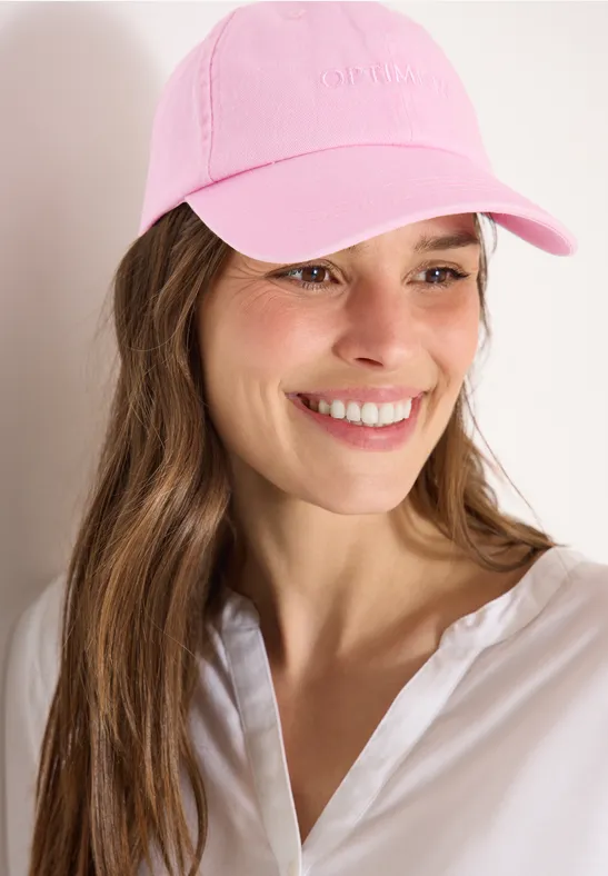 Casquette en coton avec broderie tea rose