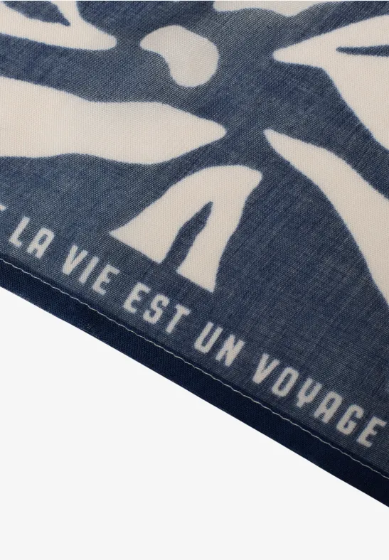 Schal mit Print und Tapedetail sporty denim blue