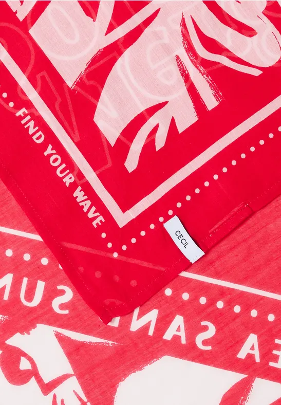 Bandana mit Print und Wording glazed apple red