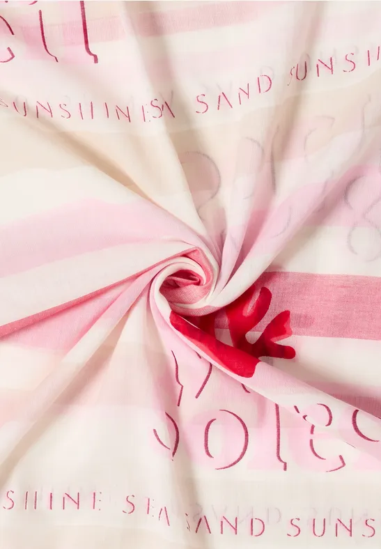 Loop-Schal mit Streifenmuster vanilla white