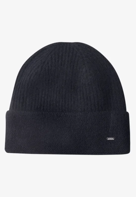 Beanie in Melange-Optik dark navy blue
