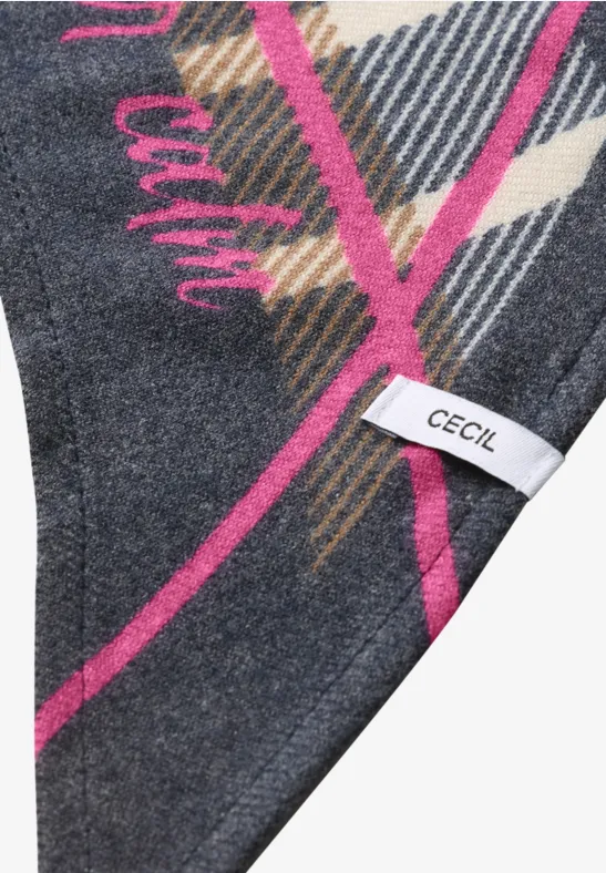 Driehoekige sjaal met ruitjespatroon urban dark blue