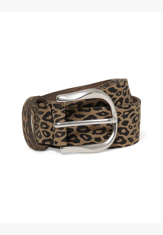 Ceinture avec motif léopard Black