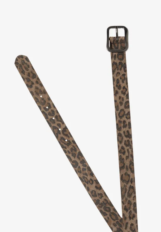 Ceinture à motif léopard Taupe Leo