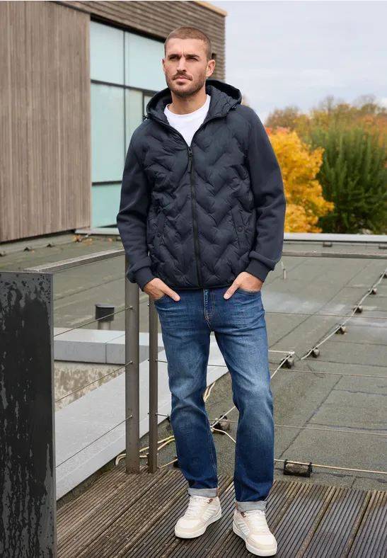 Veste matelassée avec manches en sweat nightshade blue