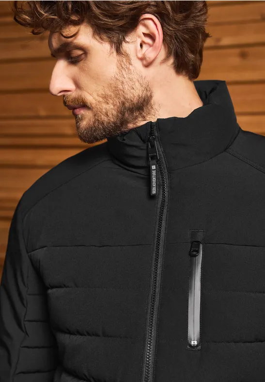 Steppjacke mit Stehkragen brilliant black
